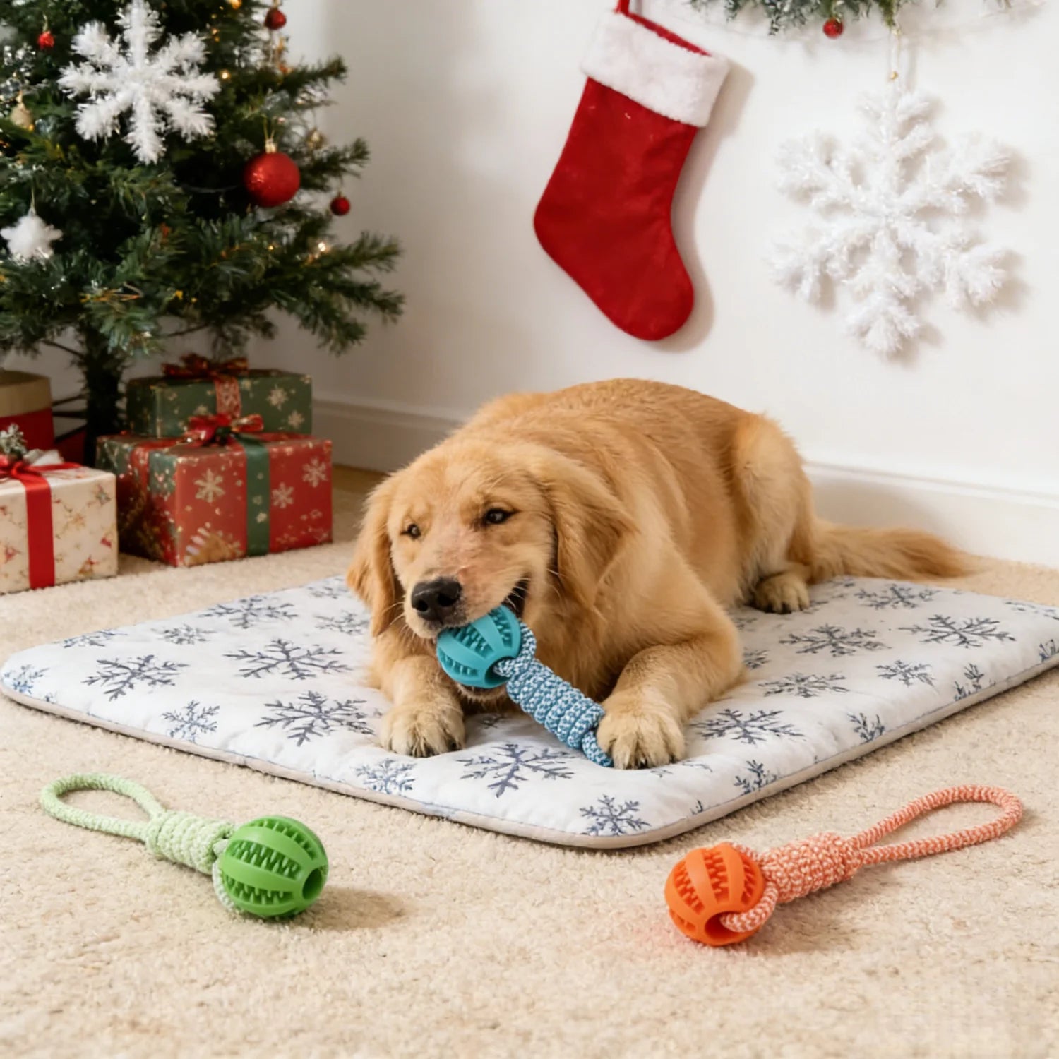 Durable Braided Pet Rope and Ball Chew Toy & Treat Dispenser
