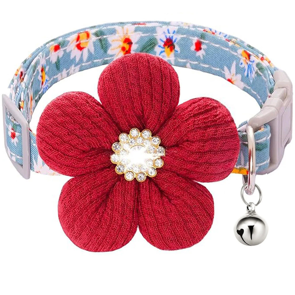 Exquisite Flower Bell Collar - (3 Color Options) - Dog Cat