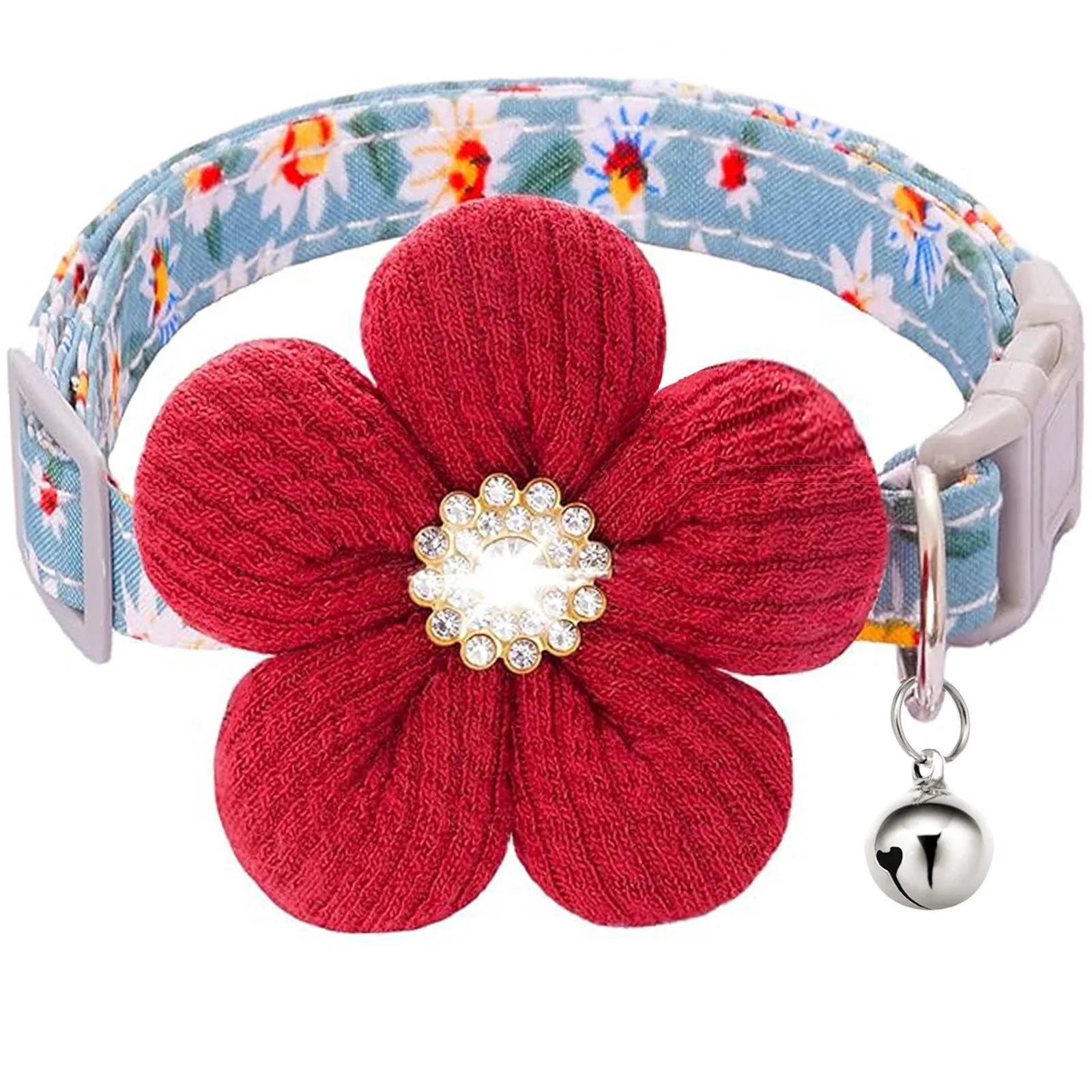 Exquisite Flower Bell Collar - (3 Color Options) - Dog Cat