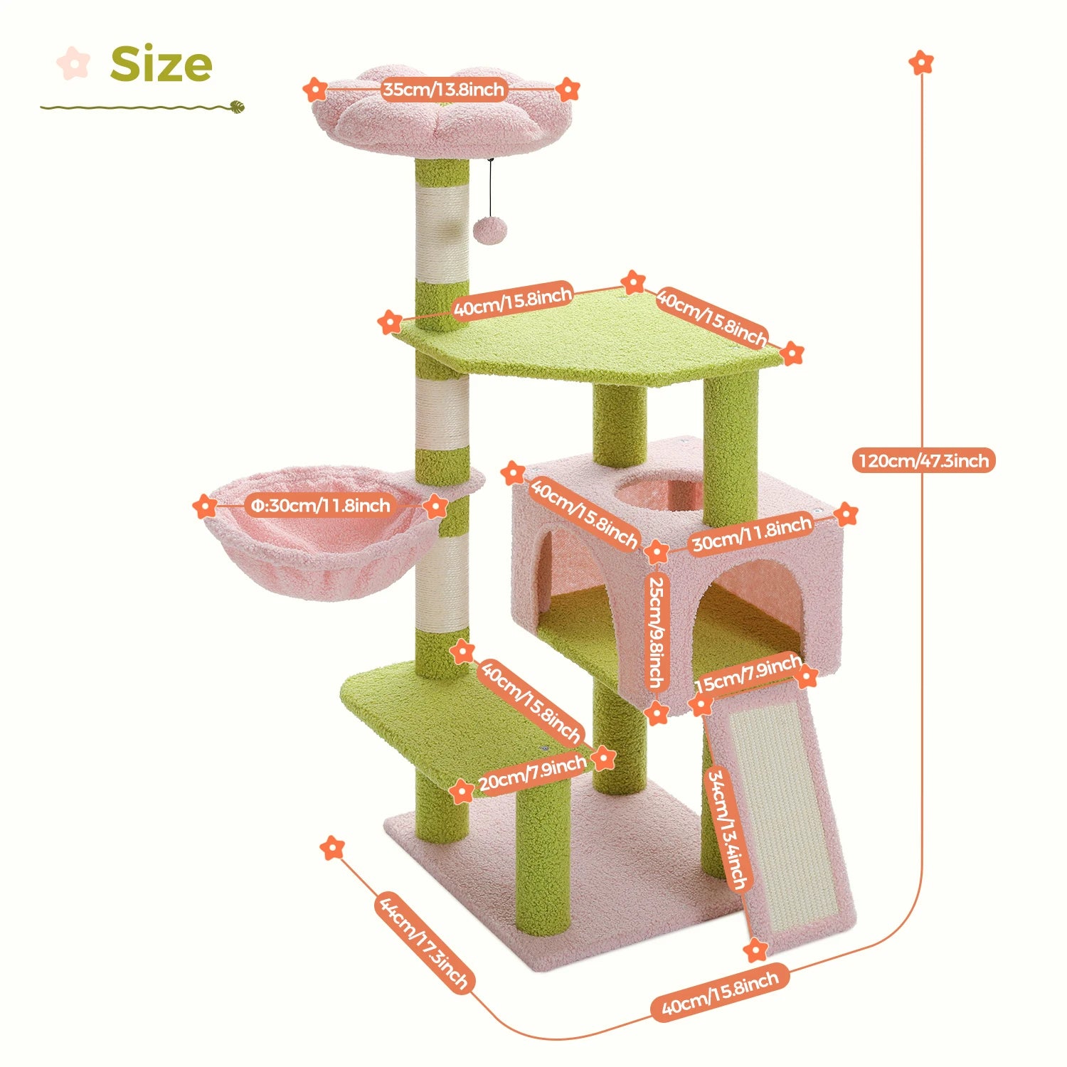 Multi-level Flower Cat Tree with Top Perch