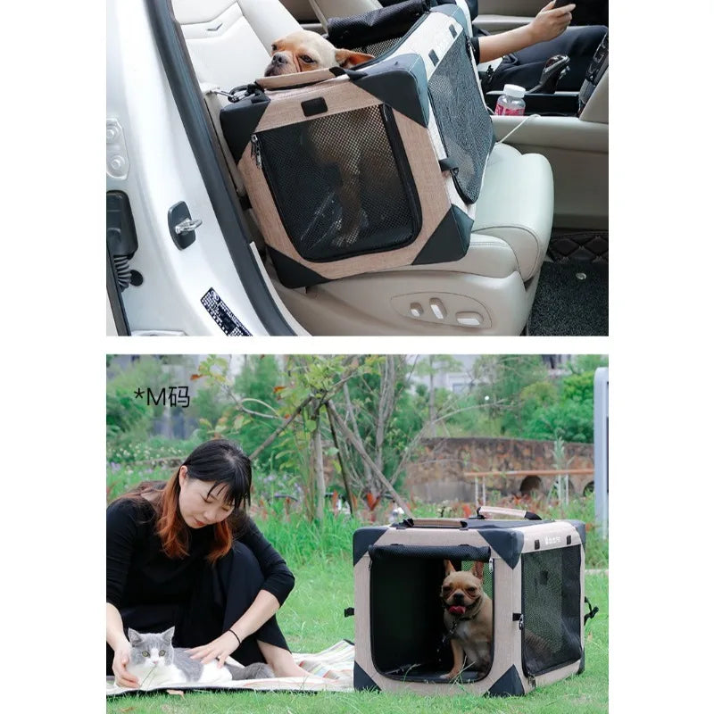 1-2 Pet Travel Crate - Dog Cat - (S-XL)  - (3 Color Options) - (3 Mesh Windows) - (While Supplies Last)