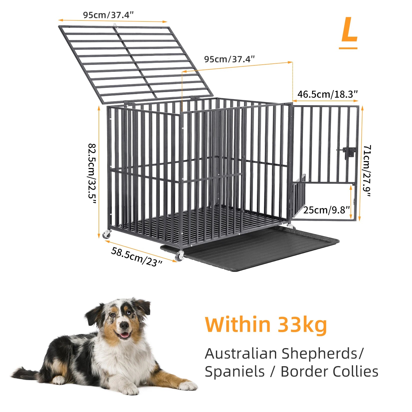 Heavy Duty Crate Enclosure with Tray - Dog - (XL-XXL) - (Indoor/Outdoor) - (While Supplies Last)