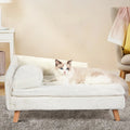 Elevated Solid Wood Leg Plush Couch - Dog Cat
