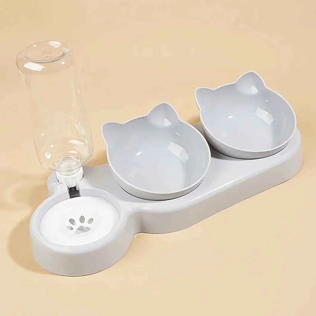 3-in-1 Food & Gravity Water Feeder in This Adorable Cat Ear Bowl Set - Cat - (4 Color Options) - (While Supplies Last)