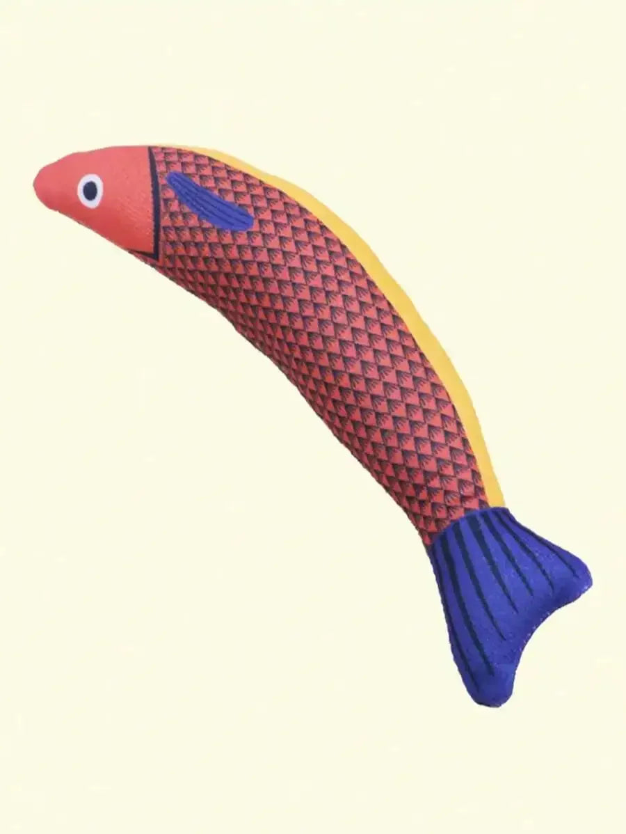 Interactive Plush Kicker Fish Toy With Crinkle Sound - Cat - (3 Color Options) - (While Supplies Last)