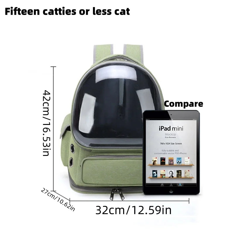 Transparent Window Pet Carrier Backpack - Dog Cat  - (3 Color Options)  - (42 x27x34cm)