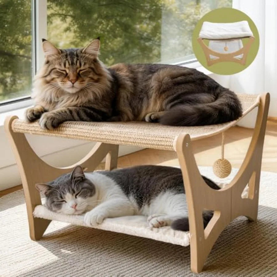 Elevated Wooden Gothic Cat Bed with Bat Design - Cat