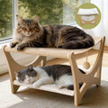Elevated Wooden Gothic Cat Bed with Bat Design - Cat