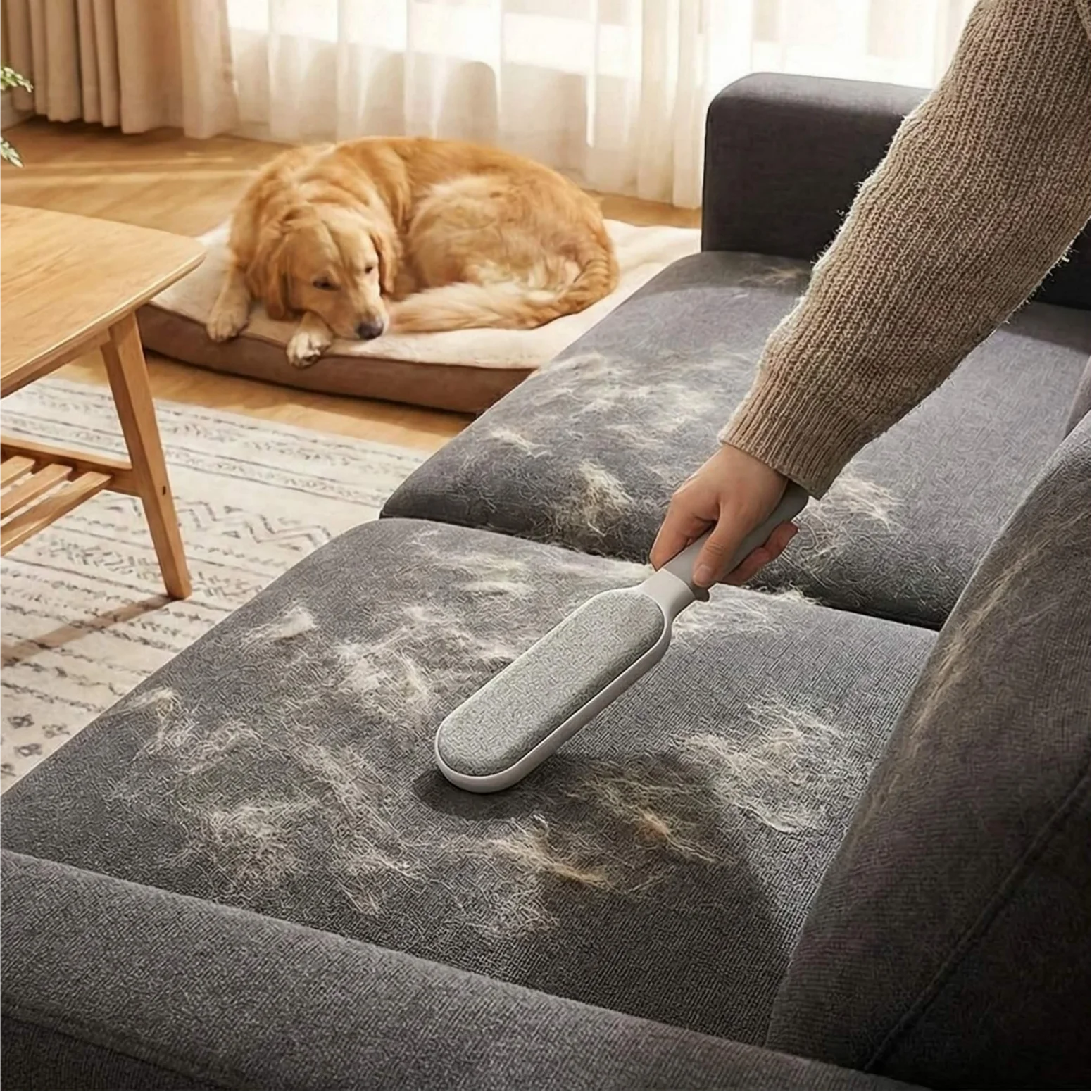Double Sided Lint Brush - Cleans Pet Hair From Sofa and Clothes - (Reusable) - (31x5x5cm) - (While Supplies Last)