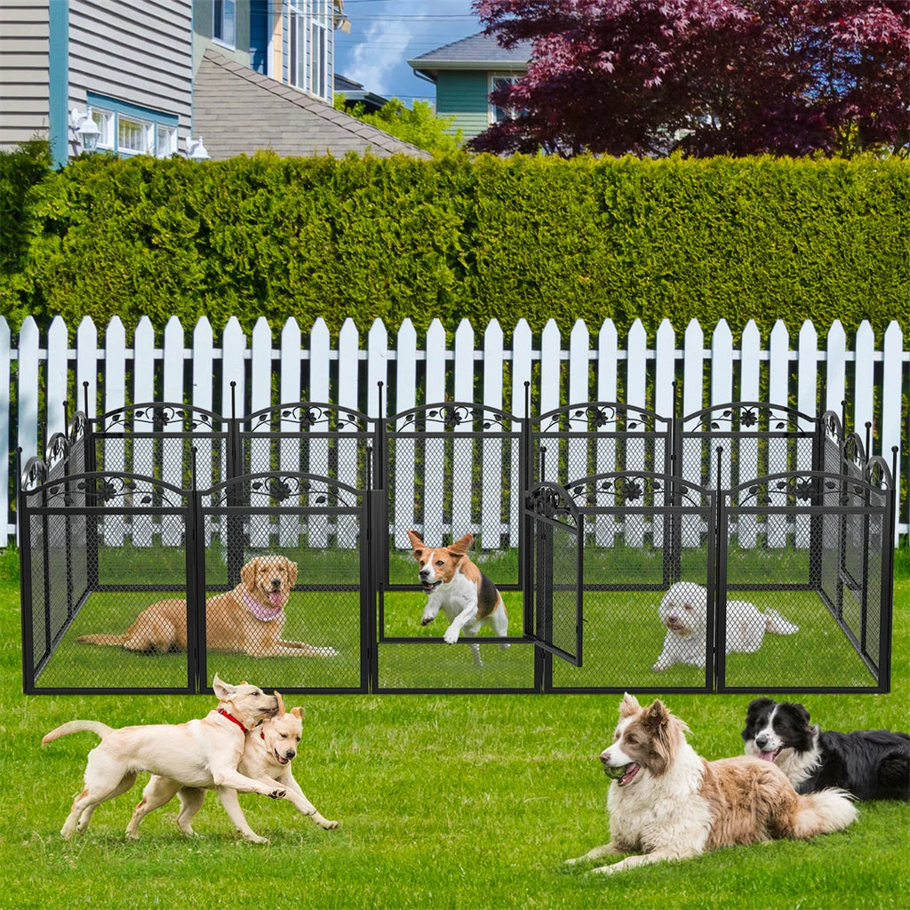 Heavy Duty Playpen with Waterproof Training Pad - Large Dog - ( 8 Panel) - (Black) - (While Supplies Last)