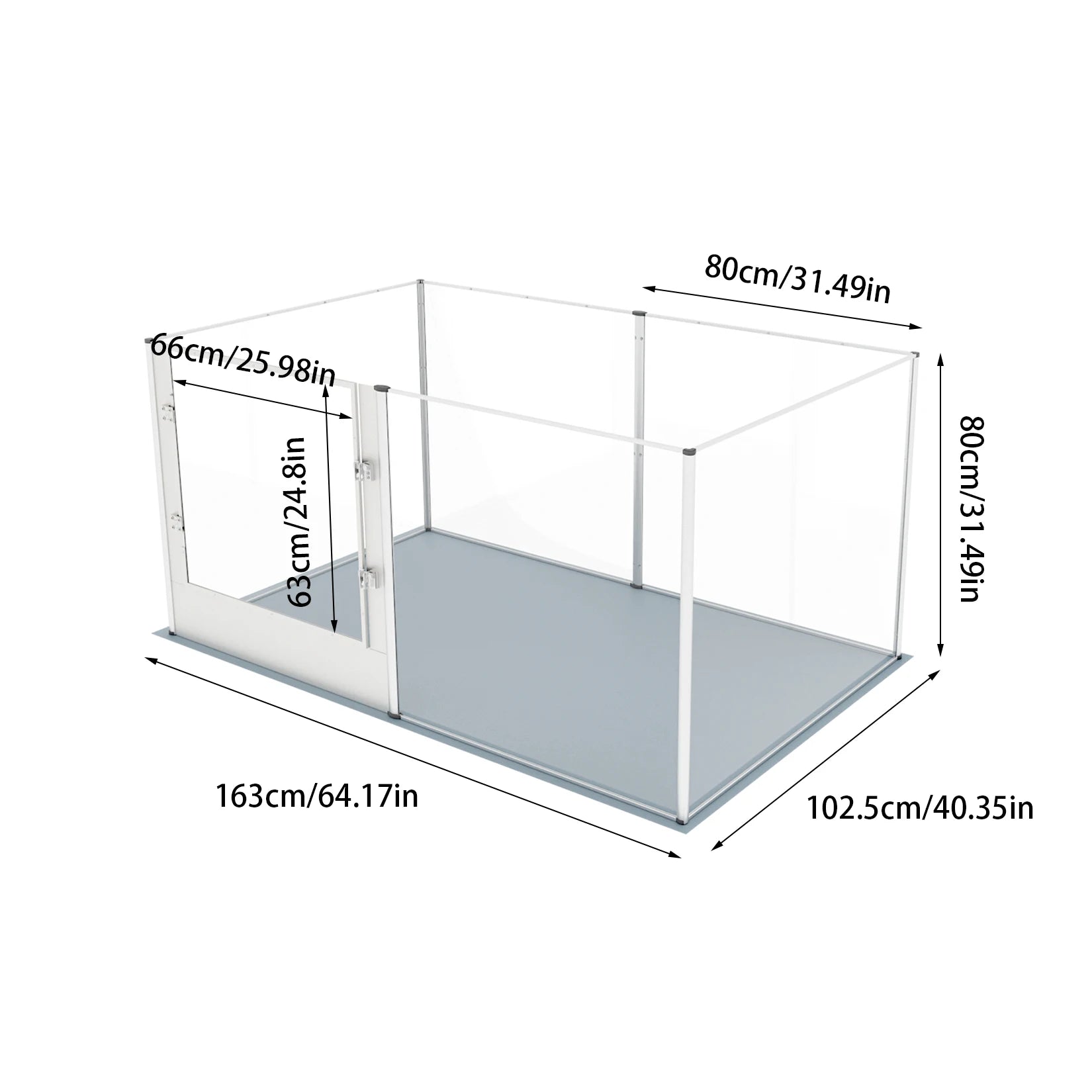 Heavy Duty Playpen Enclosure - Dog -  (6 Transparent Panel)