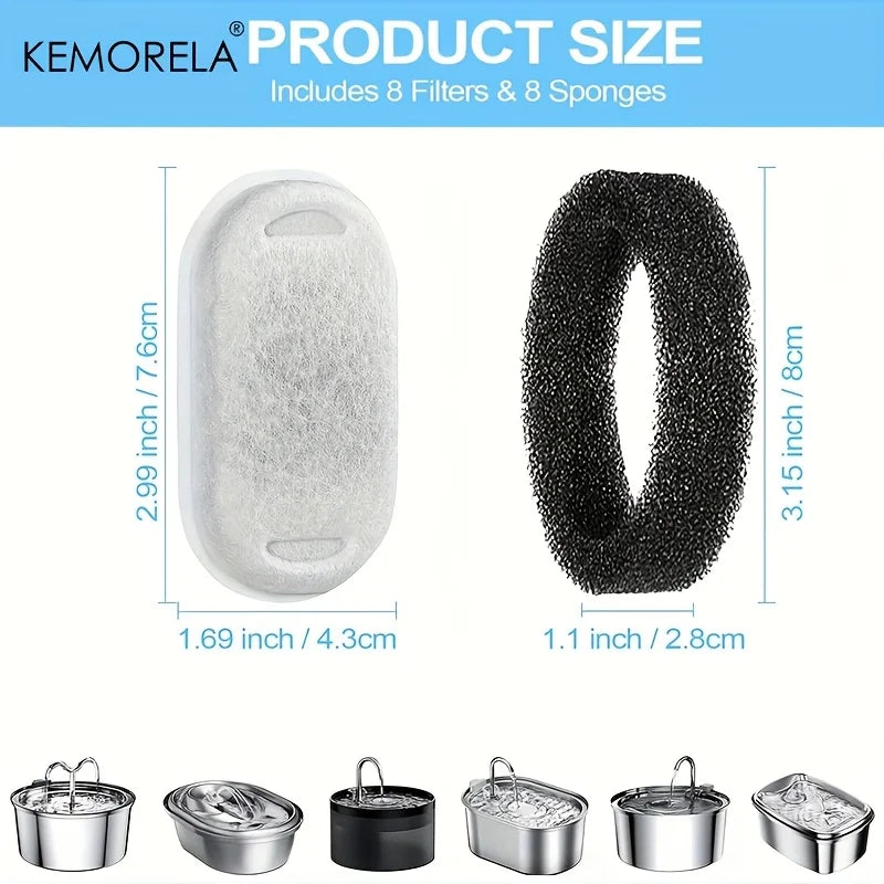 Automatic Water Fountain Carbon Sponge Filters - (12 pc, 15 pc) - (While Supplies Last)
