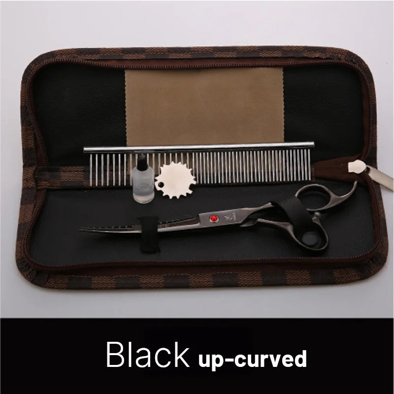 Quality Grooming Scissor Set - Dog Cat - (Alloy Steel) - (6.5 / 7.0") - (Rainbow, Black)