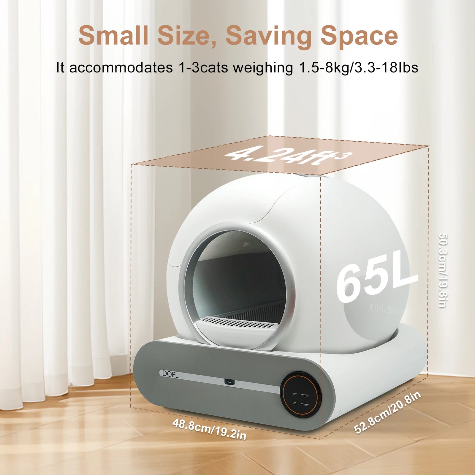 Automatic Self Cleaning Litter Box with Mat and App Control - Cat - (White) - (While Supplies Last)