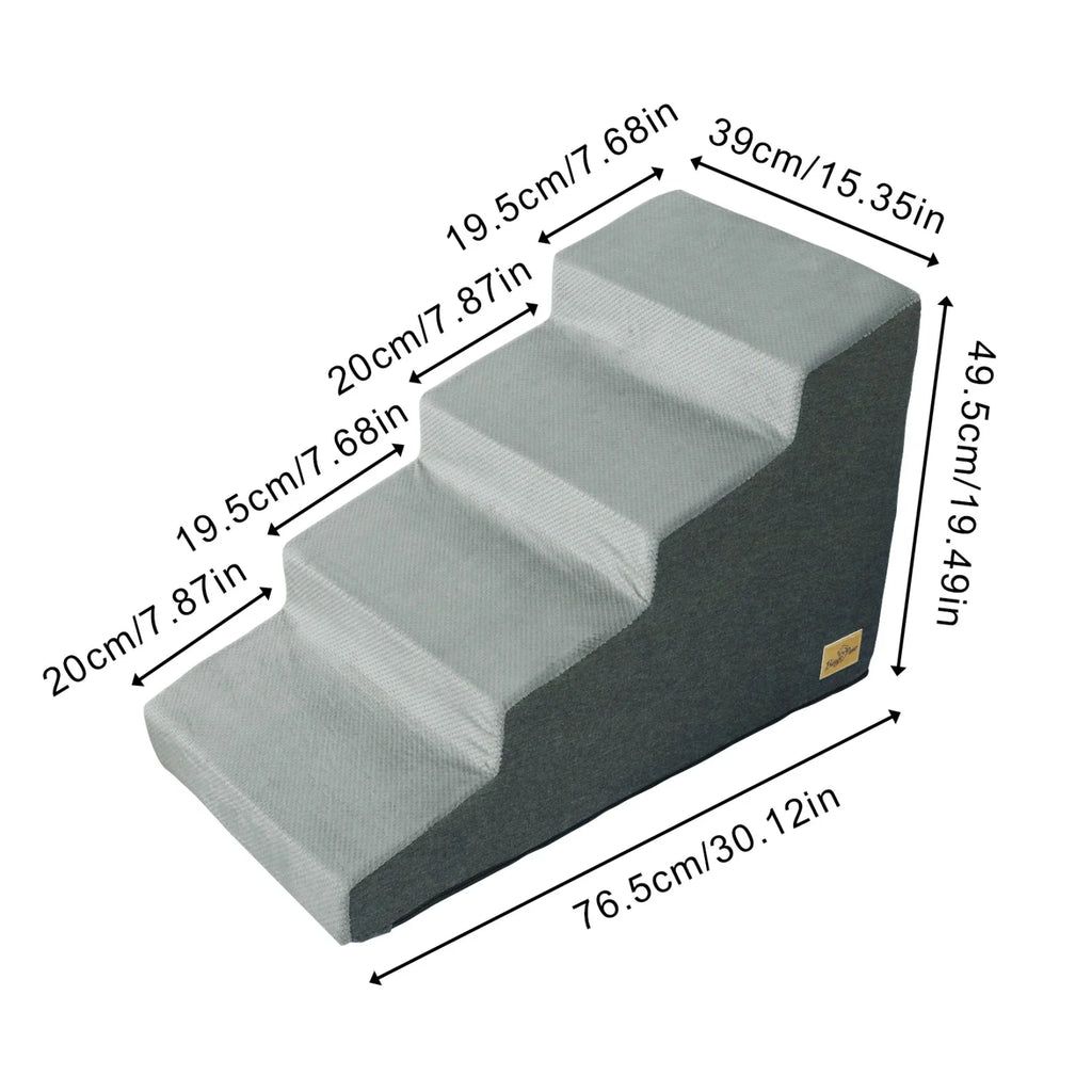 Pet Stairs with Washable Cover - (Grey) - (3,4 Step Options) - While Supplies Last