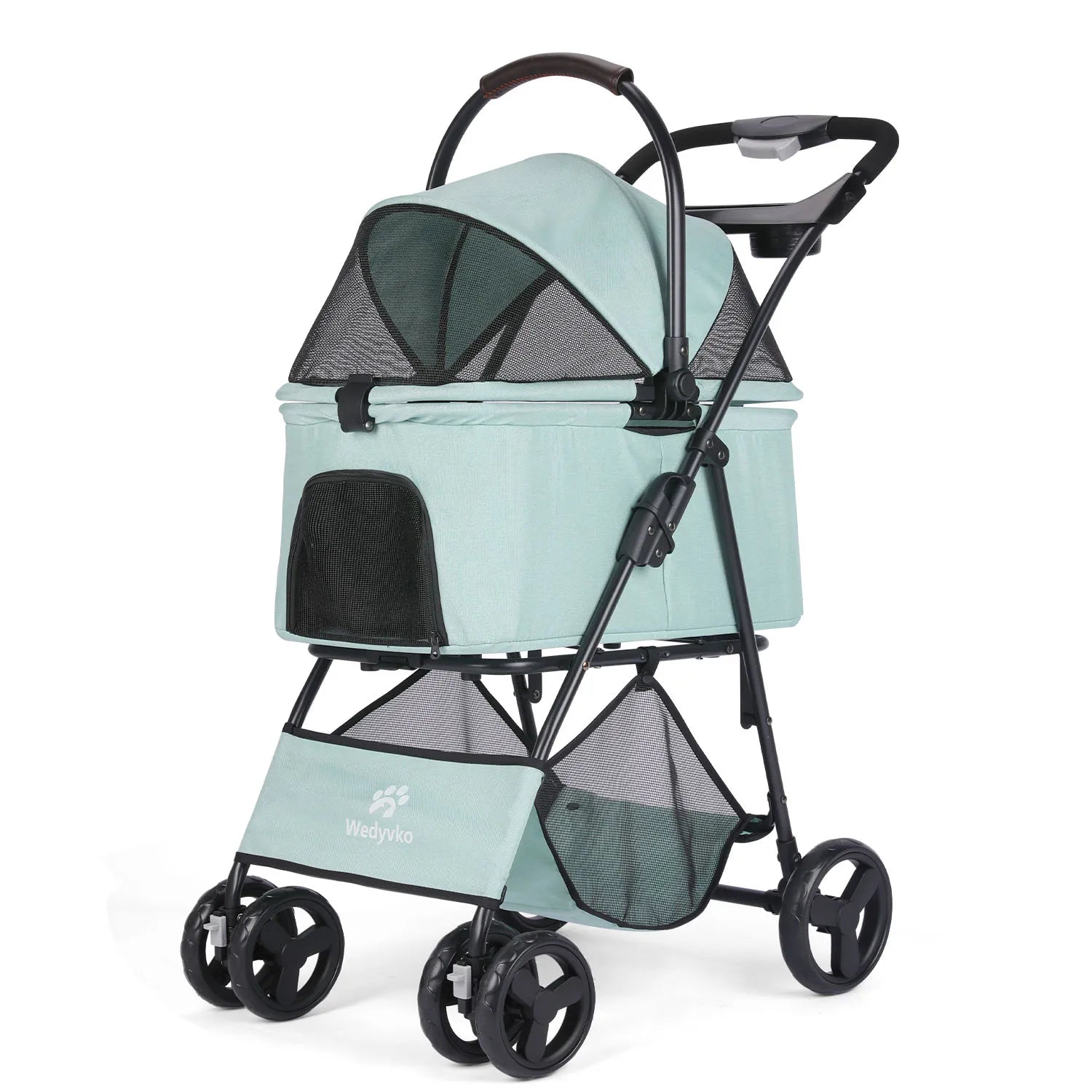 3 in 1 Pet Stroller with Removable Carrier - Dog Cat - (Maize Yellow, Black) - (Foldable)