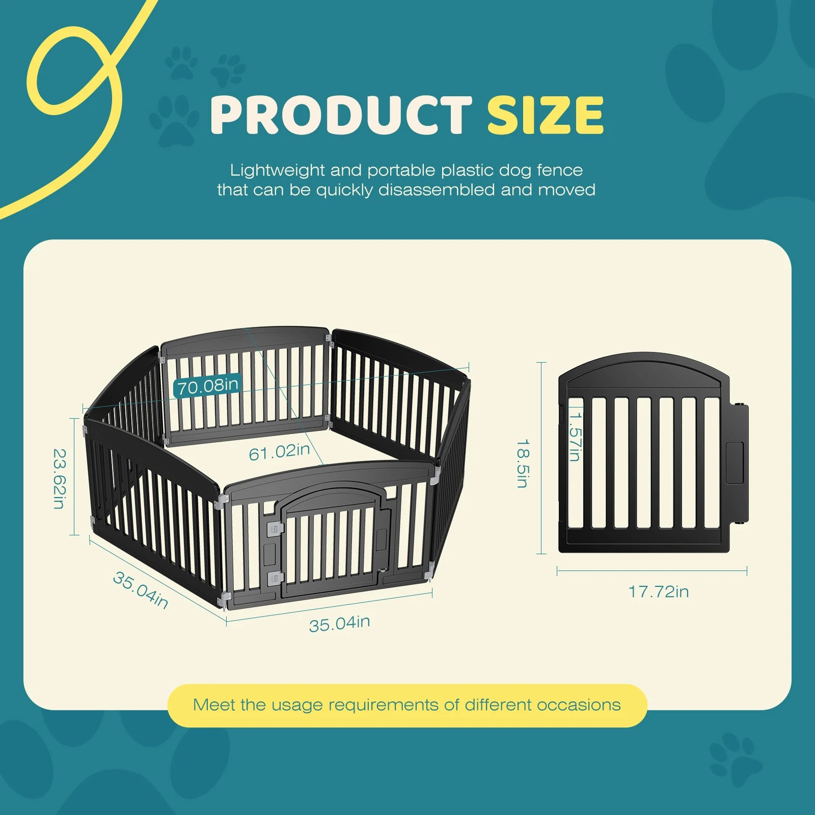 Plastic Expandable Portable Playpen - Dogs (4,6 Panel) - (White, Brown) - (Indoor/Outdoor) - (While Supplies Last)
