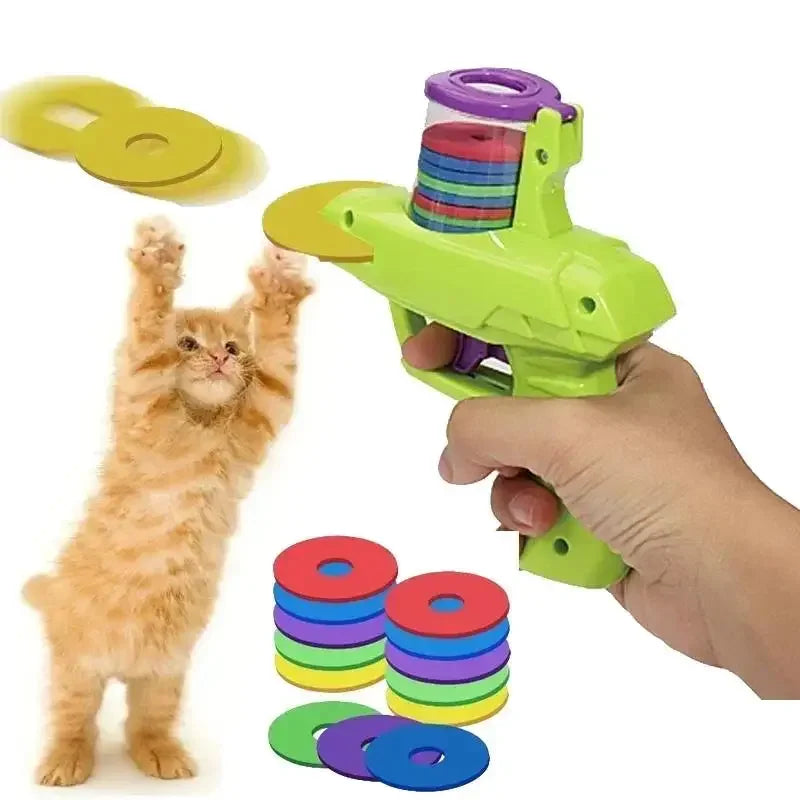 Interactive Toy with Colorful Flying Discs Set -  Cat - (3 Options) - (While Supplies Last)