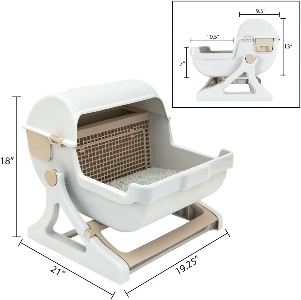 Semi-Auto Quick Clean Litter Box, a Luxury Toilet - Cat - (While Supplies Last)