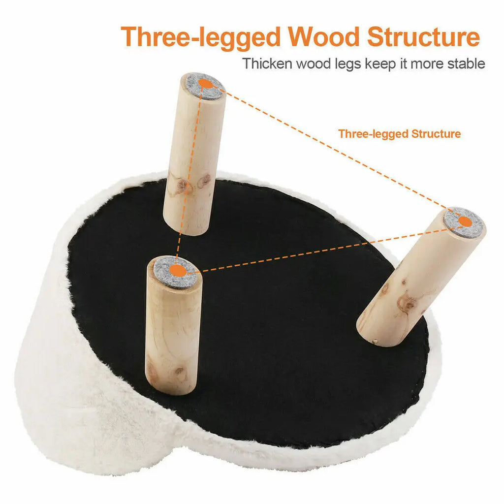 Luxury Plush Bed on Wood Legs - Dog Cat