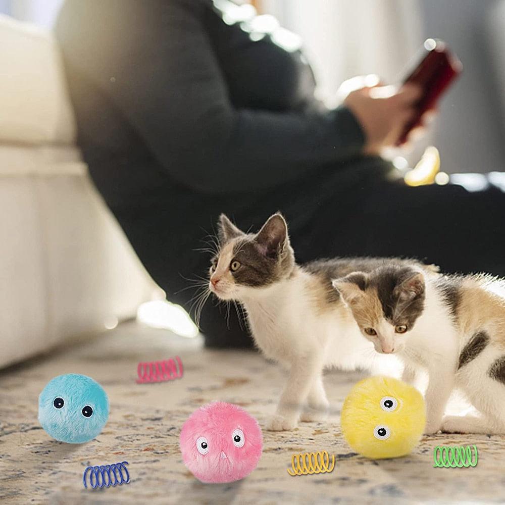 Smart Fluffy Plush Toy Catnip Balls - Cat - (3 Color Options)