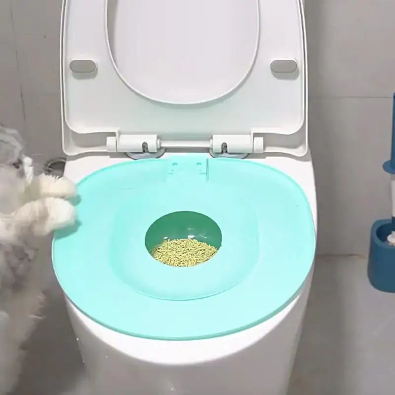 Toilet and Litter Box Trainer - Cat - (Reusable Urinal Seat) - (Pink, Blue)