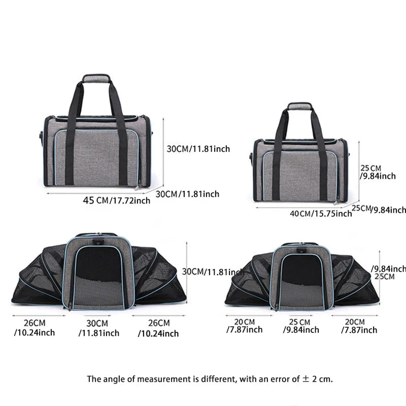 Expandable Pet Carrier Bag - Dog Cat - (Roomy) - (6 Color Options) - (L,S) - (While Supplies Last)