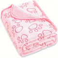Pet Blanket  – Dog Cat  - (Cute Paw Print ) - (Fleece) - (3 Sizes) -(Pink)