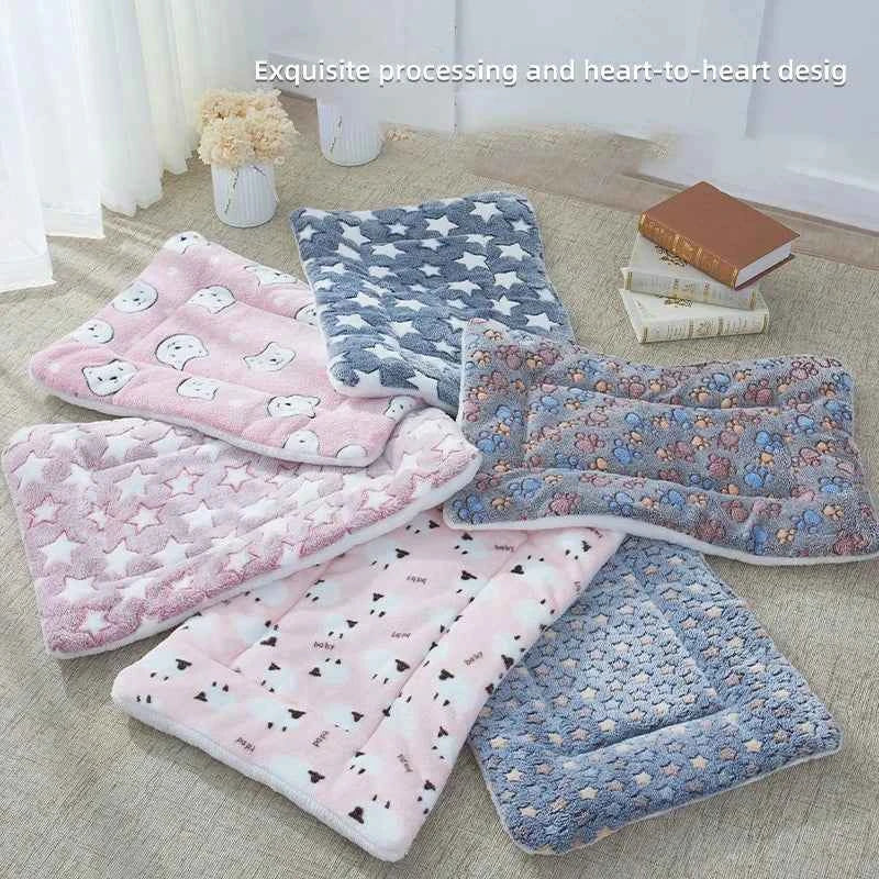 Flannel Cushioned Sleeping Pad  –  Dog Cat - (Washable) - (Durable) - (6 Color Options) - (XS-XXL)