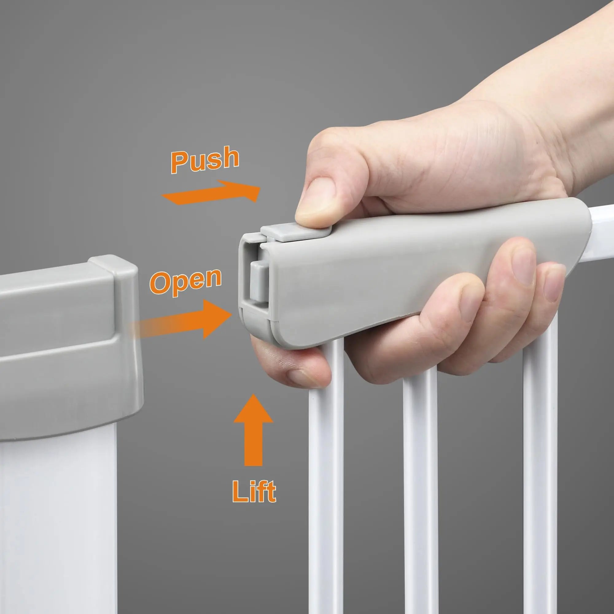 Adjustable Width Auto Close Pet Gate - Cat - (White) - (Plastic) - (51.18" Tall)