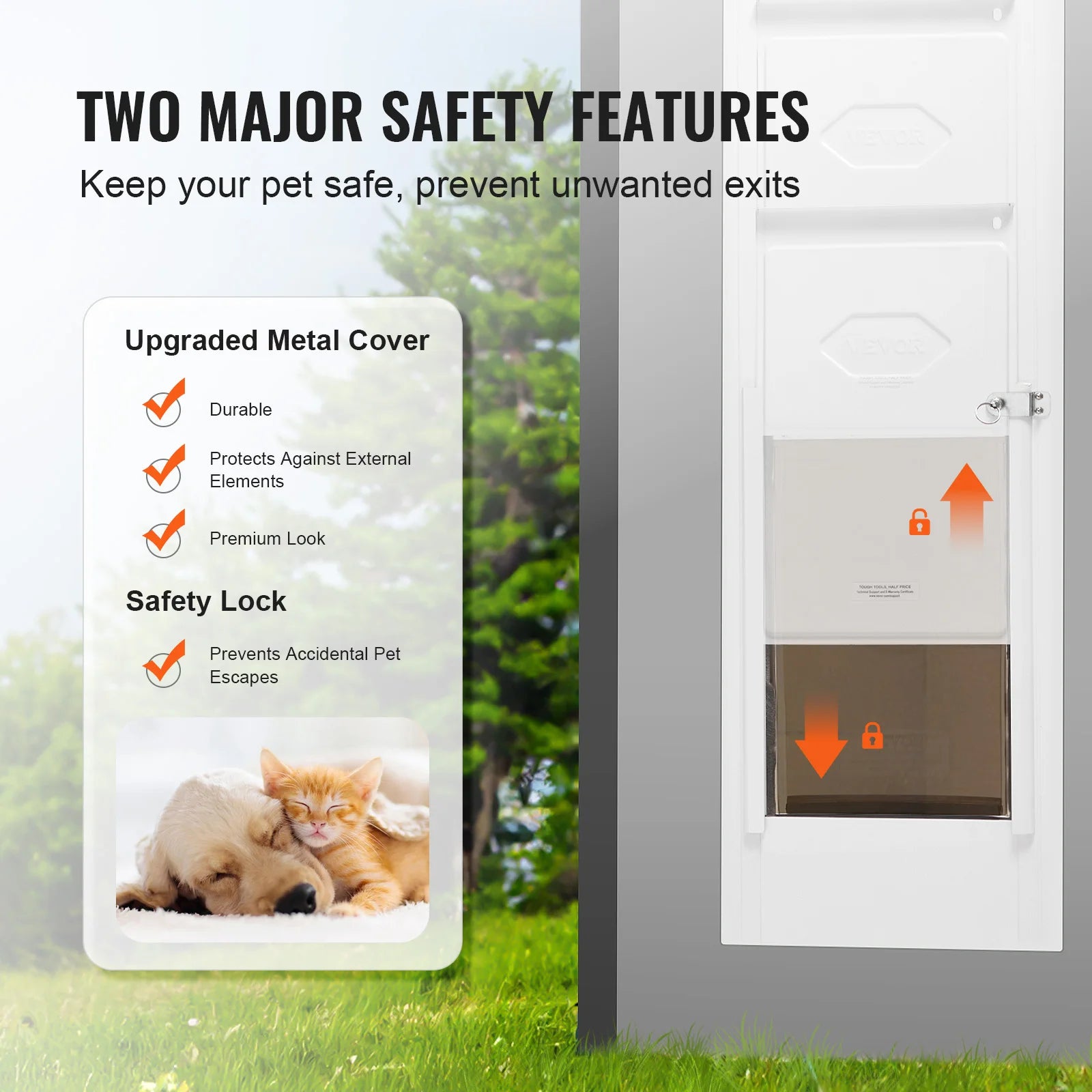 Sliding Glass Adjustable Door - (M-XL) - Dog Cat