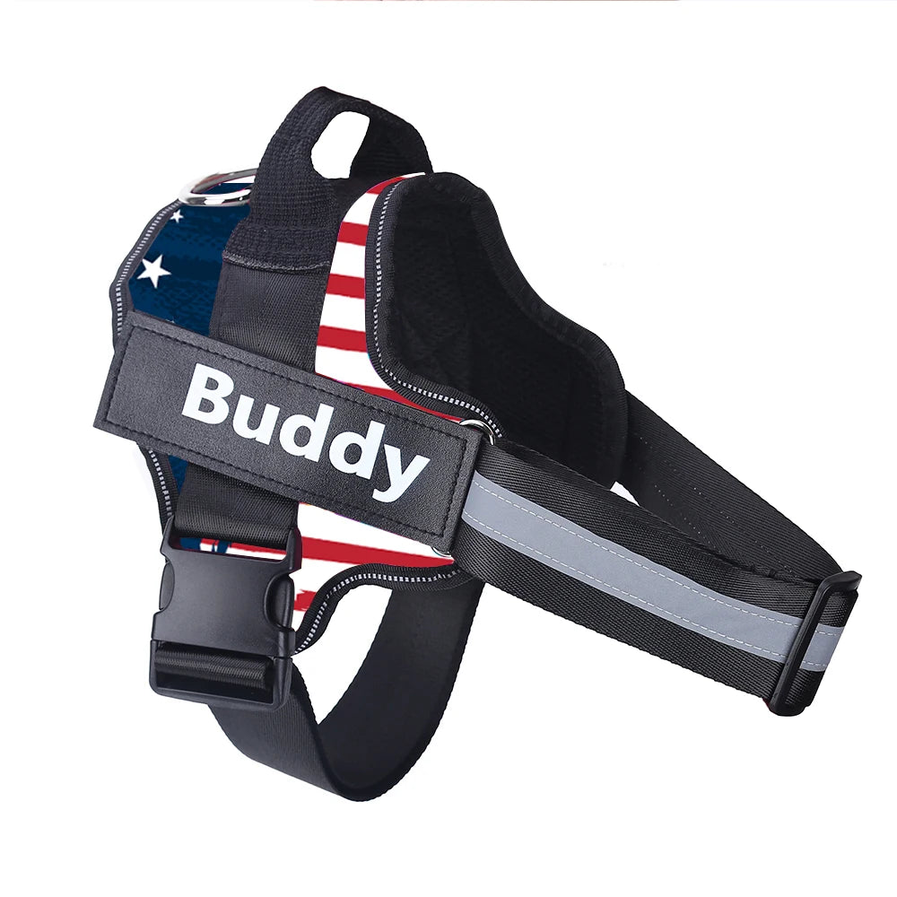 Personalized NO PULL Reflective Breathable Training Harness - (11 Color Options) -  (Sm-XL) - Dog