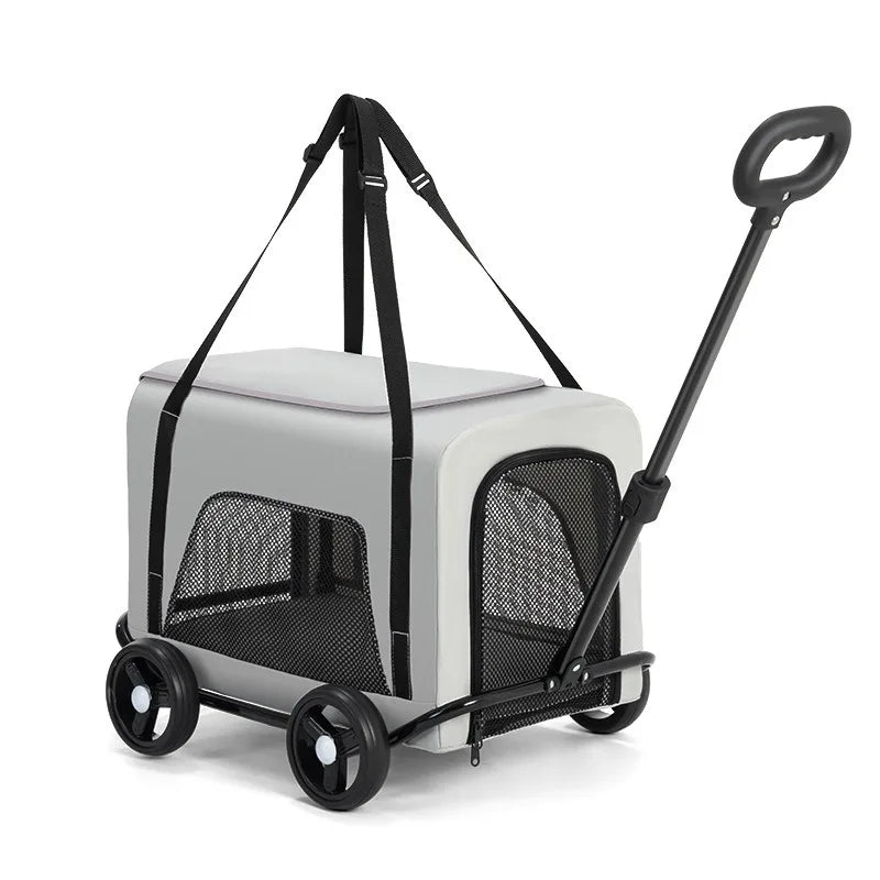 2-in-1 Cart Stroller and Backpack Carrier - Dog Cat - (3 Color Options) - (3-Sided Windows) - (While Supplies Last)