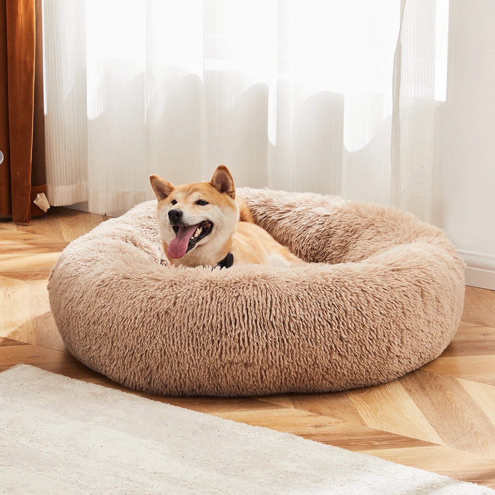 Anti-Slip High Rim Round Calming Bed - Dog