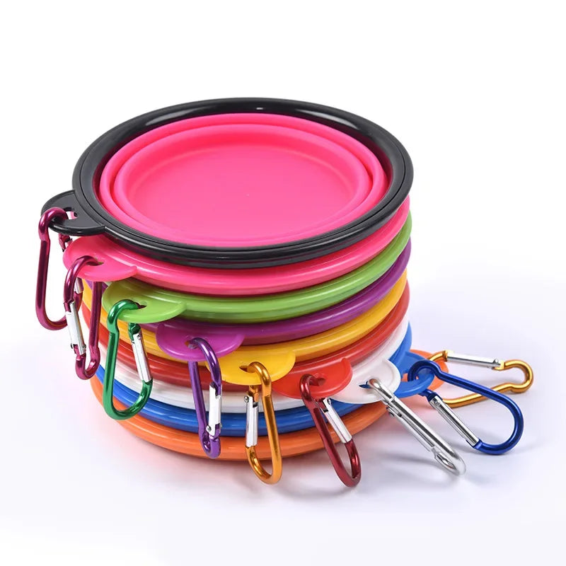 Collapsible Silicone Feeding Bowl with Lid - Dog Cat - (5 Color Options) - (While Supplies Last)