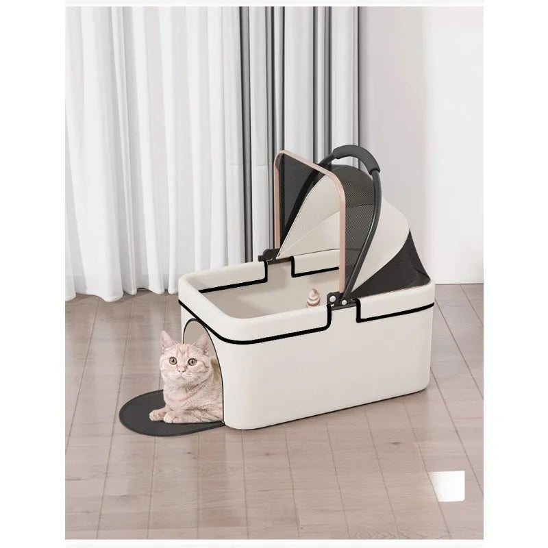2 in 1 Foldable Travel Stroller and Carrier Up to 50lbs - Dog Cat