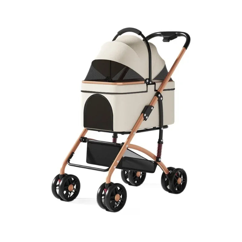 2 in 1 Foldable Travel Stroller and Carrier Up to 50lbs - Dog Cat