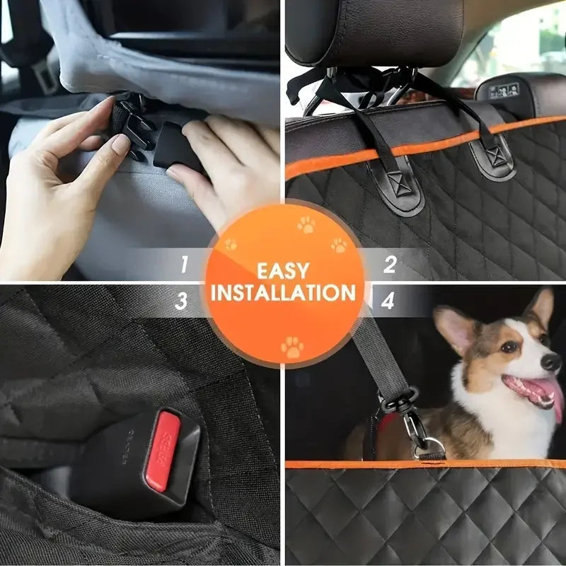 Universal Car Seat Cover Hammock, 100% Waterproof - (Org Red, Grad Yellow) - Small Dog - )While Supplies Last)