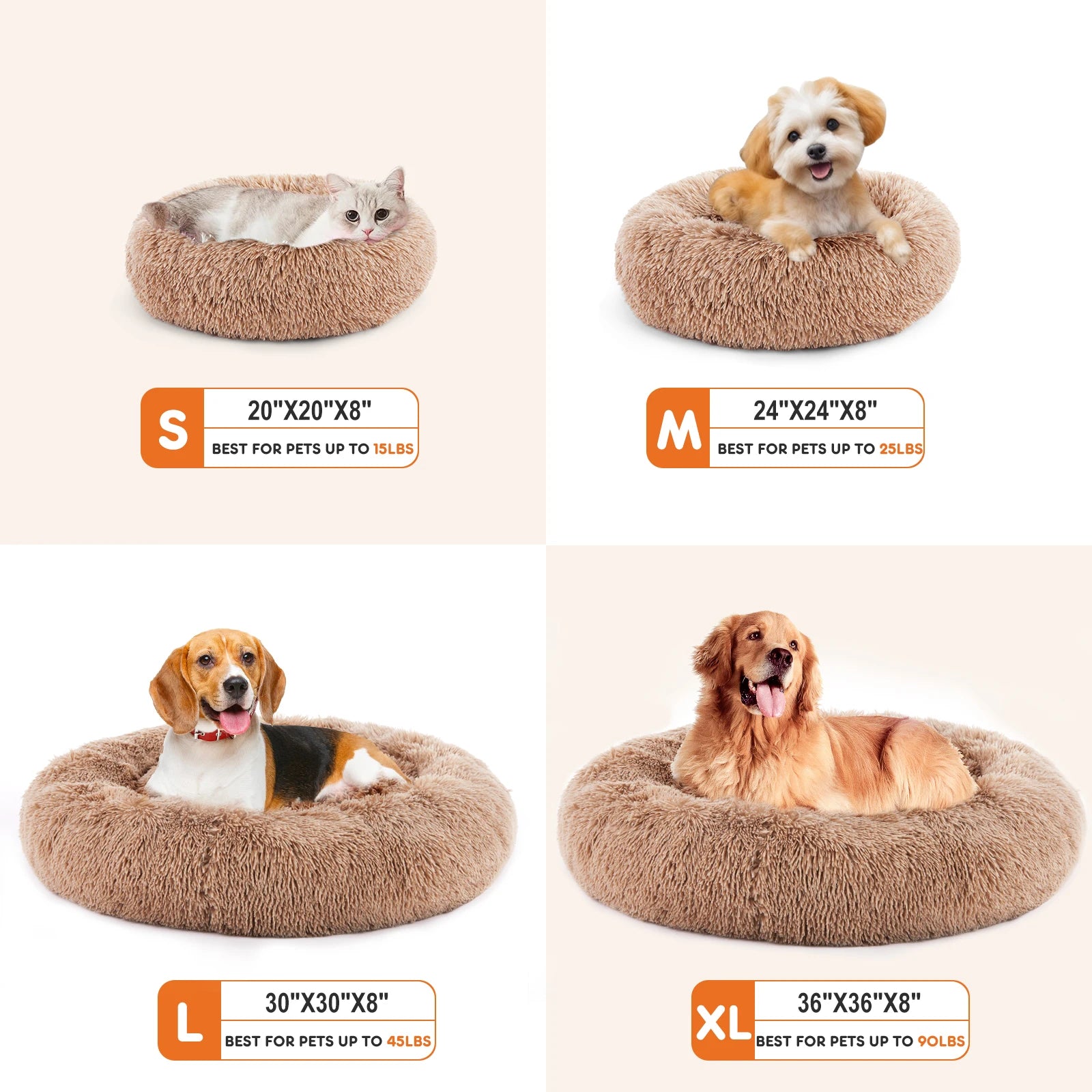 Anti-Slip High Rim Round Calming Bed - Dog