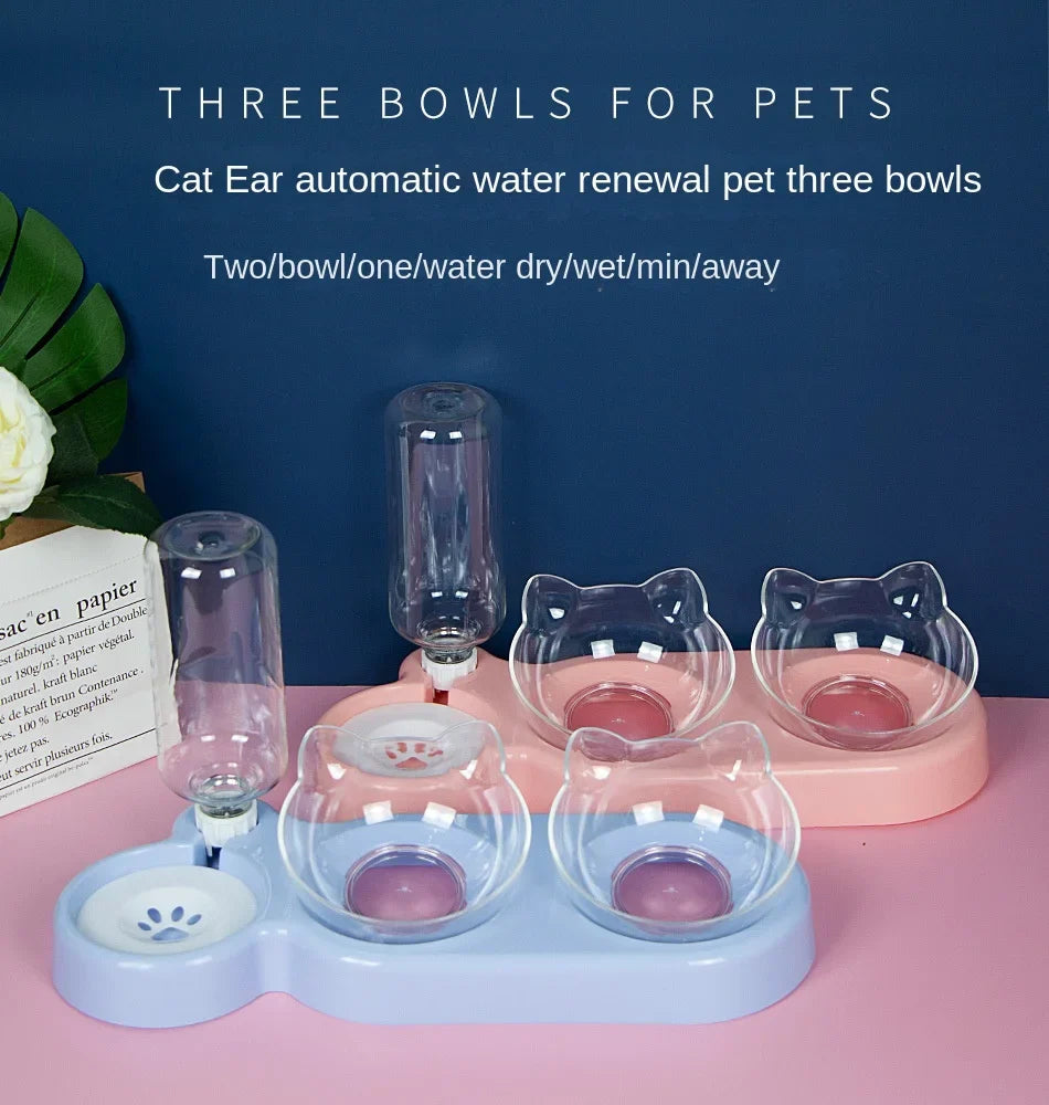 Elevated Automatic Water Feeder also includes 2 Cat Ear Bowls - Cat - (4 Color Options) - (While Supplies Last)