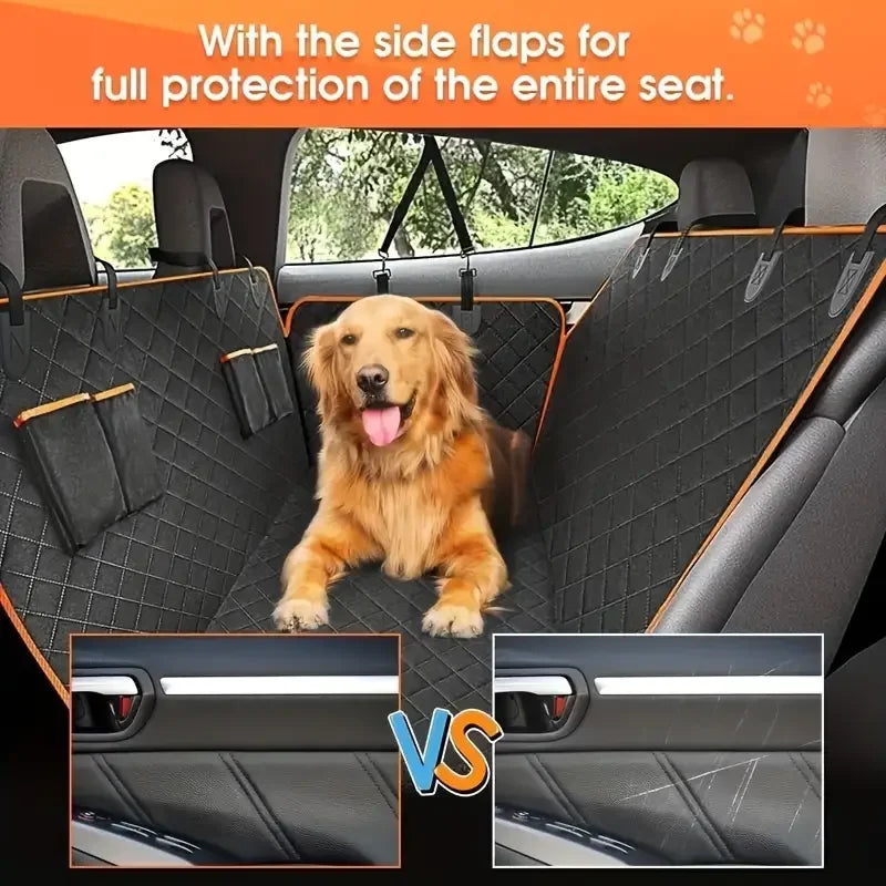 Universal Car Seat Cover Hammock, 100% Waterproof - (Org Red, Grad Yellow) - Small Dog - )While Supplies Last)