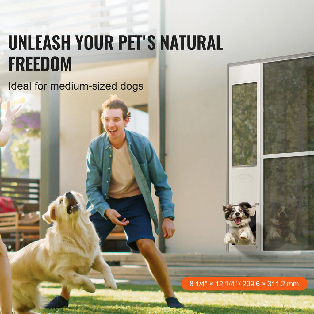 Sliding Glass Adjustable Door - (M-XL) - Dog Cat