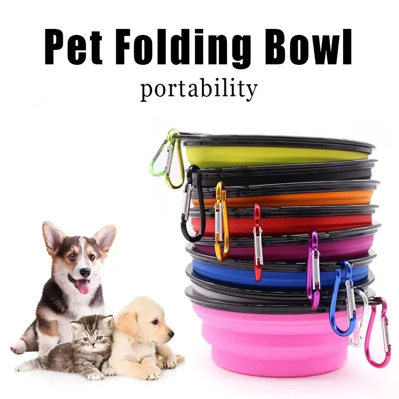 Collapsible Silicone Feeding Bowl with Lid - Dog Cat - (5 Color Options) - (While Supplies Last)