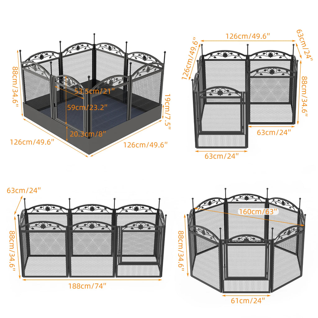 Heavy Duty Playpen with Waterproof Training Pad - Large Dog - ( 8 Panel) - (Black) - (While Supplies Last)