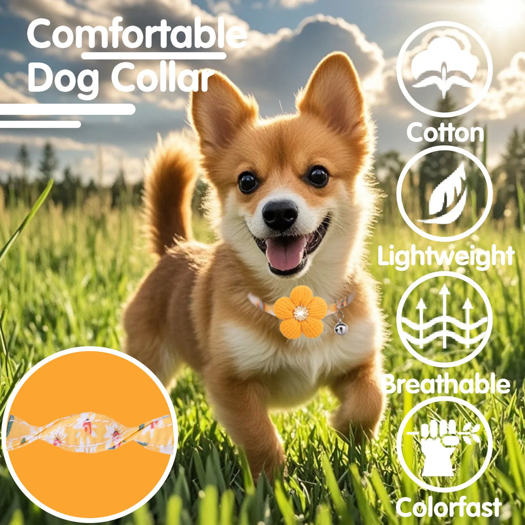 Exquisite Flower Bell Collar - (3 Color Options) - Dog Cat