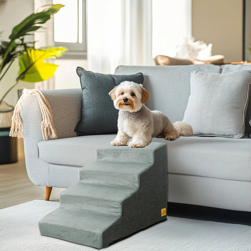 Pet Stairs with Washable Cover - (Grey) - (3,4 Step Options) - While Supplies Last