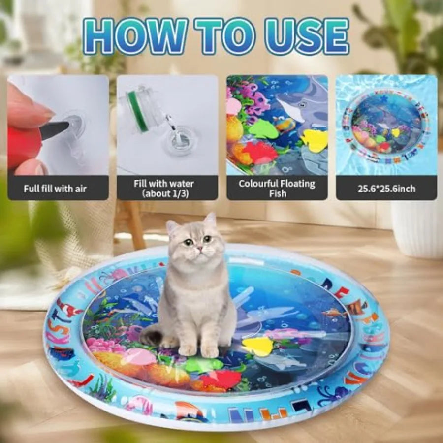 Thickened Anti-Scratch Underwater Scenery Play Mat - Cat - (While Supplies Last)