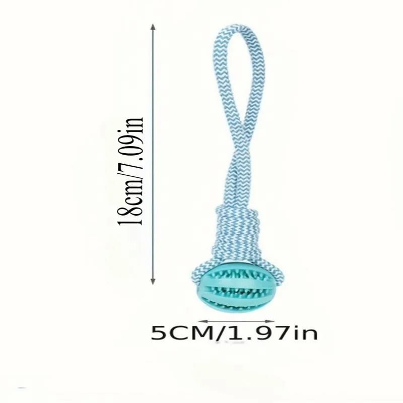 Dog Rope & Rubber Teething Ball, Treat Dispenser