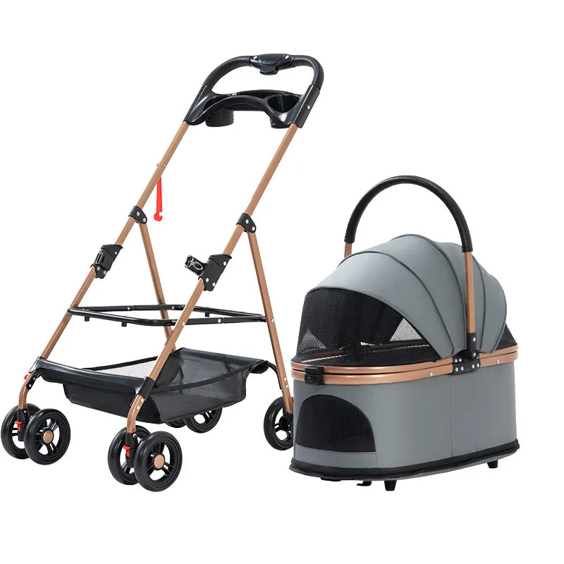 2-in-1 Stroller and Pet Car Carrier with Canopy - Dog Cat - (5 Color Options) - (M) - (While Supplies Last)
