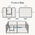 Foldable Metal Fence Playpen Enclosure - Dog -  (8 Panel) - (24", 32")